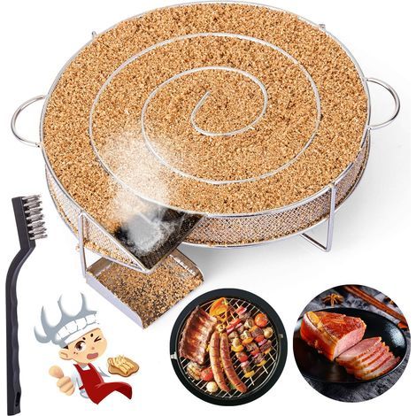 Kaltrauchgenerator Aus Edelstahl Für Räucheröfen Und Grills – Räucherbox Für Fleisch, Fisch Und Käse – Mit Reinigungsbürste