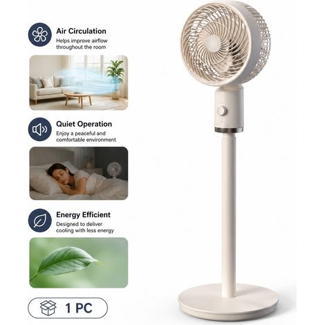Sprachgesteuerter Intelligenter Luftumwälzer 47 X 26 X 33 Cm – Leiser Standventilator