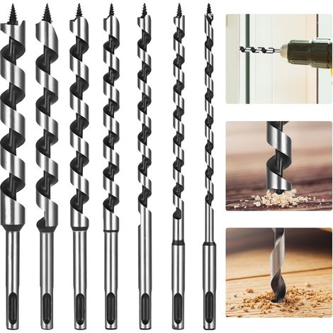 7-teiliges Spiralbohrer-set Für Holz, Lange Holzbohrer (6/8/10/12/14/16/18 Zoll, 230 Mm), Sds-plus-holzbohrer, Spiralbohrer Für Die Holzbearbeitung