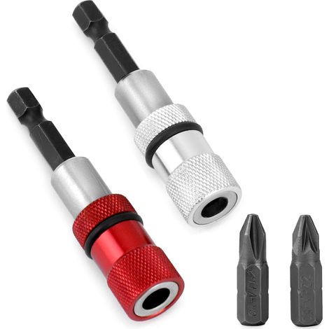 Magnetischer Bithalter Mit Tiefenanschlag, 1/4"-sechskantschaft, Inklusive 2 X Ph2 Placo Schraubendreherbits