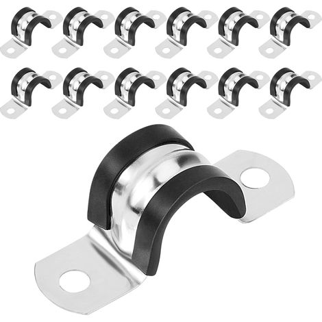 8-mm-u-förmige Schlauchschellen, Schlauchschellen Aus Edelstahl 304 Mit Gummipolsterung, Rohrbefestigungsschellen, 12 Stück