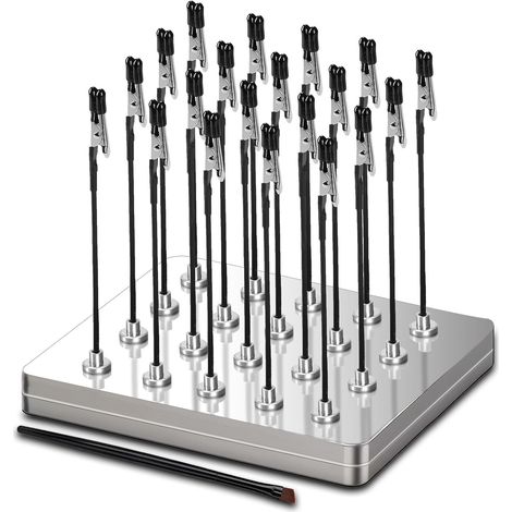 Professionelle Dritte Hand Mit Magnetfuß. 20 Flexible Krokodilklemmen, 1 Bürste Und 1 Metallbox – Ideal Als Löthilfe Und Modellbauzubehör (groß).