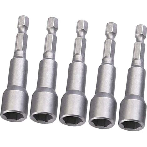 Magnetischer Schraubendreher-bit, 8 Mm (1/4 Zoll) Sechskant-schraubendreher-bit Mit Schnellwechselnut Für Elektrische Handbohrmaschinen/lithium-bohrschrauber/druckluft-schlagschrauber – 5 Stück