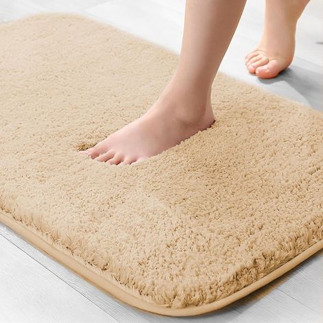 Mikrofaser-badematte, 2 Cm Dick, Super Saugfähig, 40 X 60 Cm, Kamelfarben