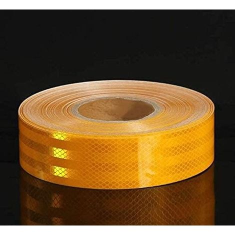 Reflektierendes Klebeband, Petgds Selbstklebendes Sicherheitswarnband, Gelb, 5 Cm X 10 M