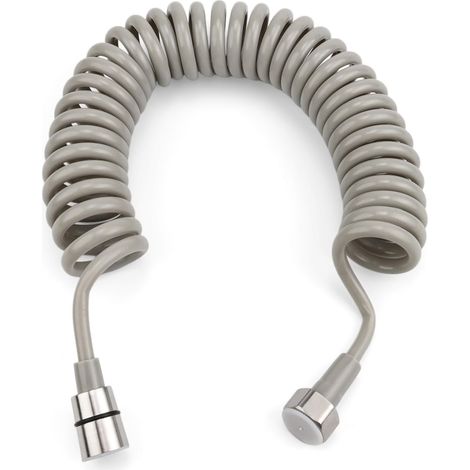 5 Meter Langer, Flexibler Pe-duschschlauch, Grauer, Teleskopierbarer Wc-schlauch, Duschschlauch Mit Edelstahlanschluss, Für Handbrausen, Wcs, Badewannenarmaturen Und Waschbeckenbrausen