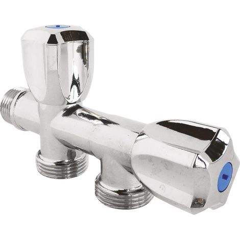 Doppelablassventil M1/2" Für Waschmaschinen – M3/4"-ausgänge – Gehäuse Aus Verchromtem Messing – Einfache Installation – Acs-konform – Langlebig Und Ästhetisch Ansprechend