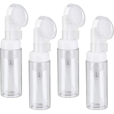 4-teiliges Schaumseifenspender-set, 60 Ml Flasche Mit Bürste Für Gesichtsreinigungsschaum, Handseife, Shampoo Und Duschgel, Transparent