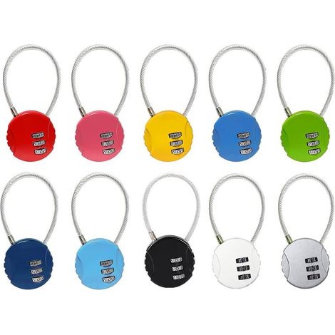 10 Stück 3-stellige Zahlenschlösser, Kleine Zahlenschlösser, Gepäckschlösser, Kofferschlösser, Flugzeugschlösser, Reisezubehör Für Gepäck, Koffer, Taschen, Schließfächer
