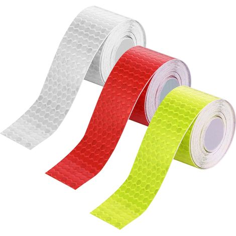 3 Rollen Reflektierendes Klebeband, 2 Cm X 3 M, Selbstklebend, Wasserfest, Reflektierendes Sicherheitsband Für Den Außenbereich, Rot, Gelb, Weiß, Für Fahrzeuge, Helme, Kleidung