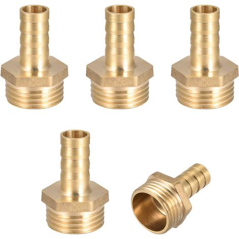 5-teiliges Messing-schlauchanschluss-set Mit Widerhaken, 10 Mm X G1/2 Außengewinde, Messing-widerhakenverbinder Für Wasserpumpe