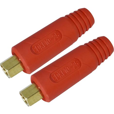 Edkl10-25 200a Wig-schweißbrennerkabel, Schnellanschlussstecker, Dinse-typ, Rot, 2 Stück