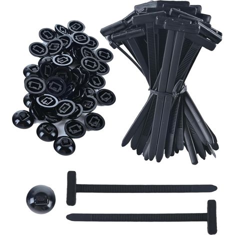 100 Stück Wiederverwendbare Kabelbinder Aus Kunststoff, Universelle Nylon-kabelbinder Mit Schnalle – Uv-beständige Schwarze Kabelbinder Für Auto, Fahrrad, Kabelmanagement Und Tägliche Reparaturen (202