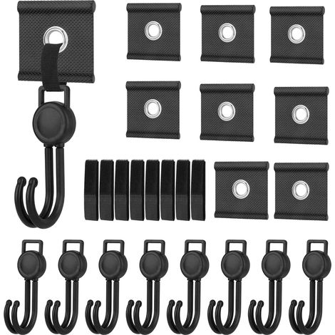 8 Stück Paspelösen Für 5/6 Mm - 7/8 Mm Jalousieschienen, Markisenhakenösen Mit 8 Klettbändern Und 8 Kunststoffhaken Für Camping, Wohnwagen, Markise, Zelt