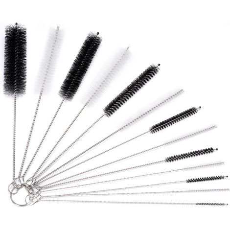 Set Aus 13 Reinigungsbürsten Für Strohhalme, Flaschen, Milchröhrchen, Reagenzgläser, Teekannen Und Trinkhalme, Aus Nylon.
