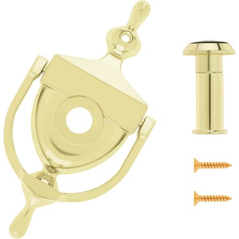 Türklopfer Und Türspion, 15,2 Cm Hoch, 180-grad-blickwinkel, 1,4 Cm Bohrung, Für Türen Mit Einer Dicke Von 3,5 Cm Bis 4,5 Cm (15,2 Cm, Gold)