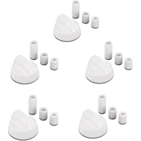 Set Mit 5 Universellen Drehknöpfen, 42 Mm Durchmesser, Drehgriff Mit 6 Mm Und 8 Mm Adaptern, Knöpfe Für Fast Alle Herde, Kochfelder, Backöfen Und Kochplatten