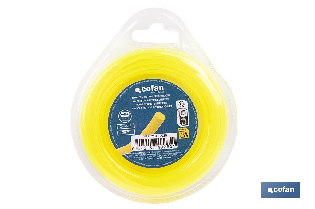Runder Nylonfaden Für Rasenmäher 20 M X 2 Mm