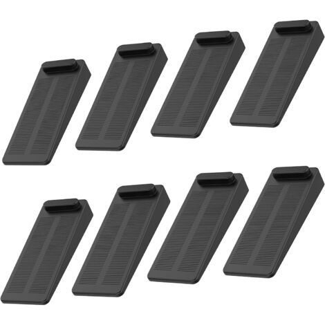 Türstopper, 8 Stück Rutschfeste Bodenkeile Mit Verstellbarer Höhe. Diese Keile Eignen Sich Für Verschiedene Oberflächen Wie Fliesen, Beton, Zement, Teppich, Laminat Usw., Schwarz.