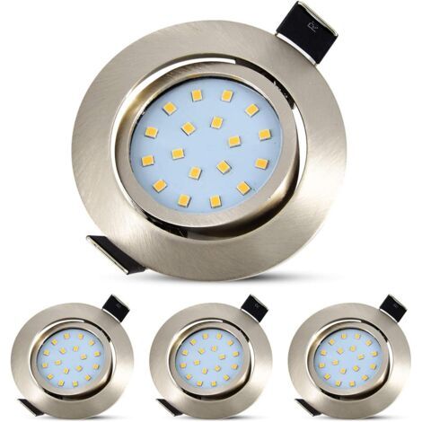 Set Mit 4 Led-einbaustrahlern, 5w Led-einbau-deckenleuchten, 40° Verstellbar, Abstrahlwinkel Bis Zu 120°, Ultradünn 28mm Dick, Neutralweiß 4500k [energieklasse F]