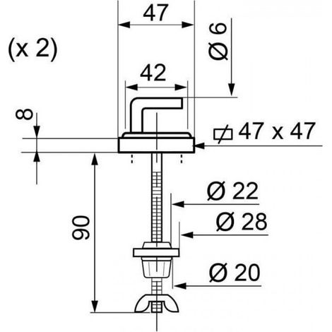 Wirquin 20718162 Wc-sitz-befestigungsset Mit Edelstahlscharnier Und Schrauben, Verchromt