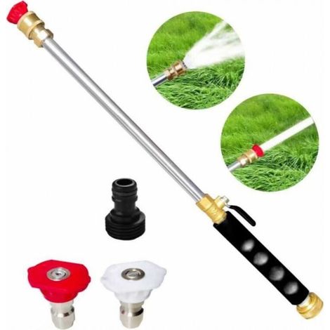 Hydro Jet Hochdruckreinigungsdüse Für Gartenschläuche, 2 Düsen, 3/4"- Und 1/2"-schnellkupplungen, 17 Zoll, Für Autowäsche, Fensterreinigung Und Gartenreinigung