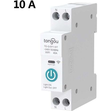 1-poliger 10-a-wlan-leistungsschalter – Din-schienenmontage Für Smart Homes – Fernsteuerung Per App – Ac 90–280 V – 1-poliges Wlan