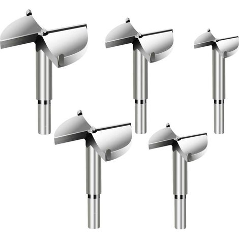 5 Forstner-hartmetall-holzbohrer, Durchmesser 35/40/45/50/60 Mm, Fräserbohrer Zum Formen Von Löchern, Holzbearbeitung, Kunststoff, Sperrholz, Türen, Schubladen