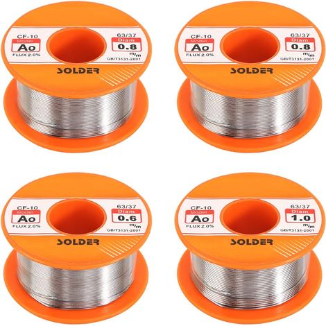 Lötzinndraht Mit Flussmittelkern, 0,6/0,8/1 Mm, 4 X 50 G, Zum Löten Von Elektronischen Leiterplatten Und Elektrischen Geräten.