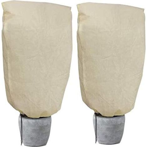 Pflanzenschutzabdeckung, Winterabdeckung, 2er-pack, 100 X 80 Cm, Großes Fassungsvermögen, 70 G/m² Vliesstoff Mit Reißverschluss Und Kordelzug
