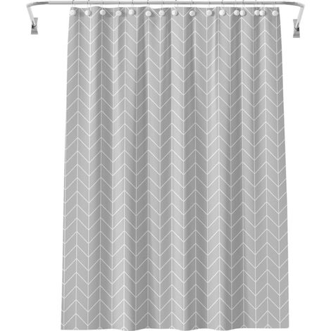 Duschvorhang Aus Peva-polyester, 180 X 200 Cm, Grau, Mit 12 Haken Und Ringen. Wasserdicht, Antibakteriell, Schimmelresistent, Wasserabweisend.