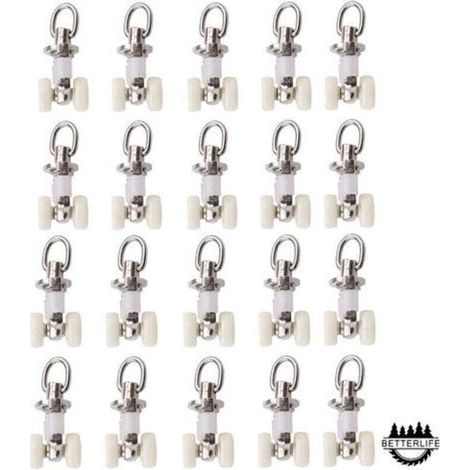 Set Mit 20 Möbelrollen Aus Aluminiumlegierung Und Kunststoff, 10 Mm Durchmesser, Silber/weiß, Für Schränke Und Bücherregale