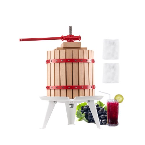 Obstweinpresse Obstmühle (12 L) Mit Massivholzkorb Mit 8 Blöcken, Robuster Manueller Entsafter, Apfelweinpresse Apfelpresse Traubenpresse Olivenölpresse Mit Griff Saftpresse Für Küche