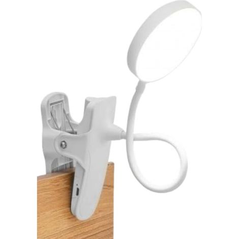Led-klemmleuchte – Nachttischlampe Mit 3 Farbtemperaturen Und 5 Helligkeitsstufen – 360° Drehbar, 35 Cm Langer Stiel, 78 Cm² Flimmerfreie Ausleuchtung – Usb-stromversorgung