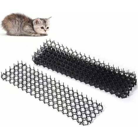 Katzenabwehrmatte Mit Spikes, Set Aus Anti-katzen- Und Hundegittern Für Garten, Zaun Und Balkon, 45 X 20 Cm, Flexibel Und Zuschneidbar, Pflanzenschutz Ohne Tiere Zu Verletzen