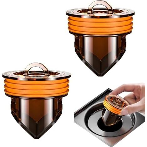 2x Magnetische, Geruchsdichte Bodenabläufe, 360°-rückschlagventil Für Dusch- Und Waschbeckenentwässerung, Schnelle Zentrifugalentwässerung, Abs + Silikon, Kompatibel Mit 3,9-4,5 Cm Großen Löchern