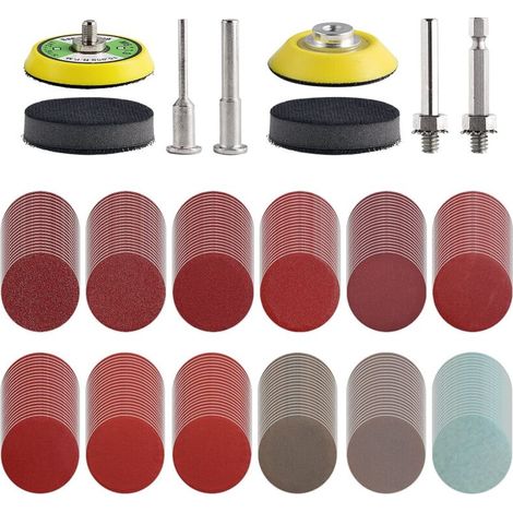 Packung Mit 240 Schleifscheiben, 50 Mm, Körnung 80–3000, Für Bohrmaschinen, Schleifmaschinen Und Rotationswerkzeuge, Mit 2 Stütztellern, 6,35 Mm Runder Sechskantschaft, Aluminiumoxid