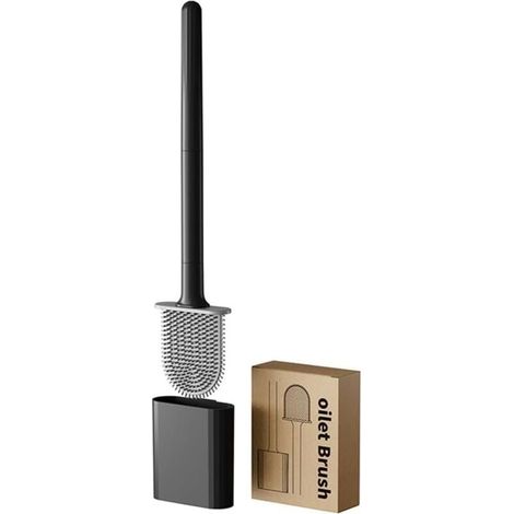 Toilettenbürste – Flacher Kopf, Silikon Pp+tpr – Wand- Oder Bodenmontage – Für Toiletten, Waschbecken Und Badewannen – 1 Stück