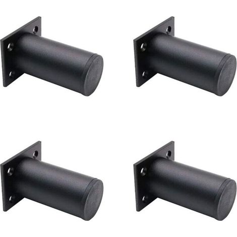 Set Mit 4 Verstellbaren Möbelfüßen Aus Mattschwarzer Aluminiumlegierung, 38 X 80 Mm, Höhenverstellbar Um 12 Mm, Geeignet Für Couchtische, Schränke Und Sofas.