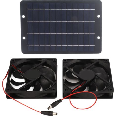Tragbarer, Solarbetriebener Doppelventilator Aus Silikon, 10 W, 12 V, 2 A, Für Hühnerstall, Gewächshaus, Wohnmobil Oder Auto