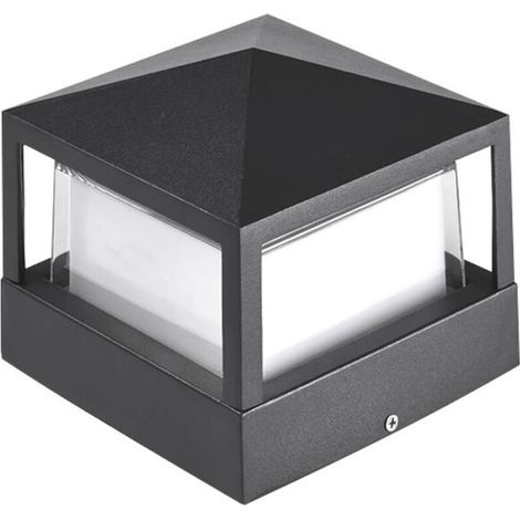 Pfostenleuchte, Säulenleuchte, Außenleuchte, Aluminium, Ip65 Wasserdicht, 18 W, 6000 K Kaltweiß, 16 X 16 X 12 Cm, Ac 85–265 V, Für Garten, Landschaft, Rasen, Tor, Zaun, Einfahrt, Villa