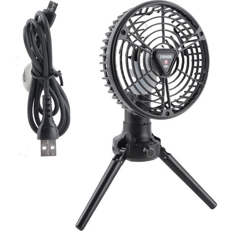 Campingventilator Für Zelte, 10400 Mah Usb-akku, Mit Led-laterne, Faltbarem Stativ, Kabellos Und Tragbar, Ideal Fürs Büro, 170° Automatische Drehung