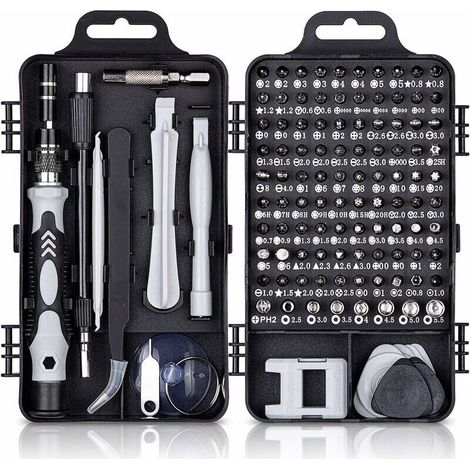 115-in-1 Präzisionsschraubendreher-set, Magnetisches Reparaturwerkzeug Mit Flexibler Verlängerung Und Antistatischer Pinzette Für Iphone, Laptop, Uhr, Brille, Schwarz