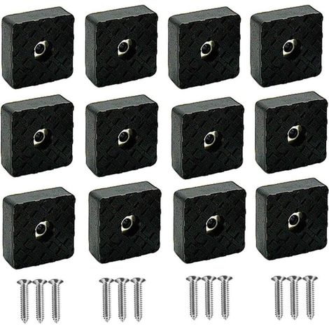 Set Mit 16 Schwarzen Silikon-schutzpads 30x30x10 Mm, Rutschfeste Elastische Gummipads Mit Schrauben Für Möbel- Und Stuhlbeine