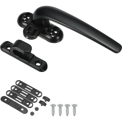 Fenstergriff Aus Aluminiumlegierung, Fensterverriegelung Für Nach Innen Und Außen Öffnende Fenster, Geeignet Für Vertikale Schiebefenster, Fenstersicherung, Schwarz (rechts Öffnend).