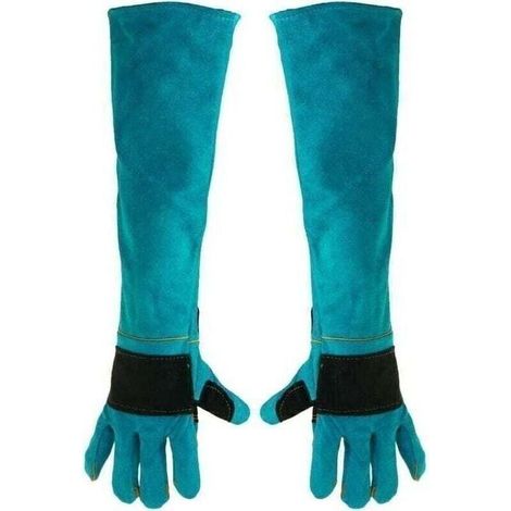 60 Cm Lange, Hitze- Und Feuerbeständige Schweißerhandschuhe Aus Rindsleder, Verlängerte Schweißerhandschuhe Mit Dickem Futter Zum Schutz Der Unterarme, Ideal Zum Schweißen, Grillen Und Für Arbeiten Un