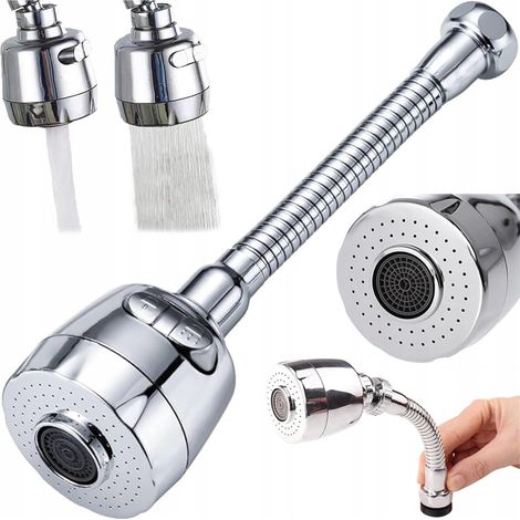 360° Flexible Wasserhahnverlängerung – Küchenarmatur-luftsprudler, Wassersparend, Drehbar, Spritzschutzfrei, Geeignet Für Küchen- Und Badezimmerspülen