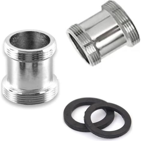 Set Mit 2 Verchromten Messing-wasserhahnadaptern – Npt-außengewinde 16/18/20/22/24 Mm Auf 22 Mm – Strahlregler Zur Wasser- Und Energieeinsparung