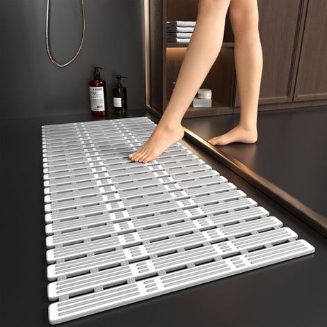 Rutschfeste Badematte 90 X 40 Cm, Bpa- Und Latexfreie Tpe-duschmatte, 216 Saugnäpfe, 192 Abflusslöcher, Schimmelresistent, Zuschneidbar