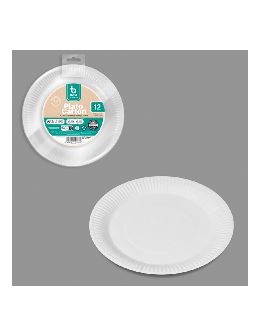 Runder Weißer Karton-topf 18 Cm, 12 Stück